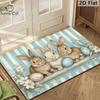 Easter Bunny Egg-Print Doormat Non-Slip, Stain-Resistant Entrance Hallway Mat Indoor/Outdoor Patio Rug Home Decor