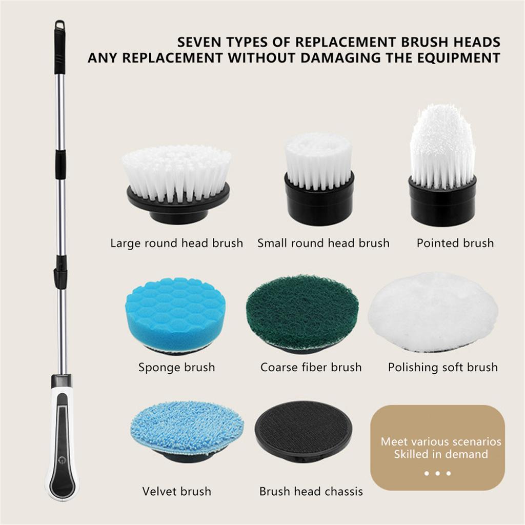 Electric Spin Scrubber  Cordless Bathroom Tub Scrubber Portable Power Shower Brush Household Tools