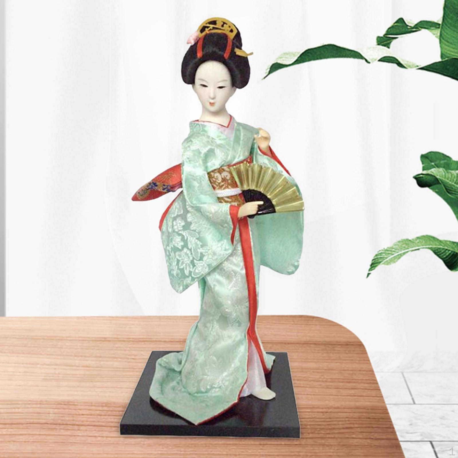 

12-дюймовая японская гейша, азиатская кукла, леди, статуэтка, этнические куклы для полки Light Green