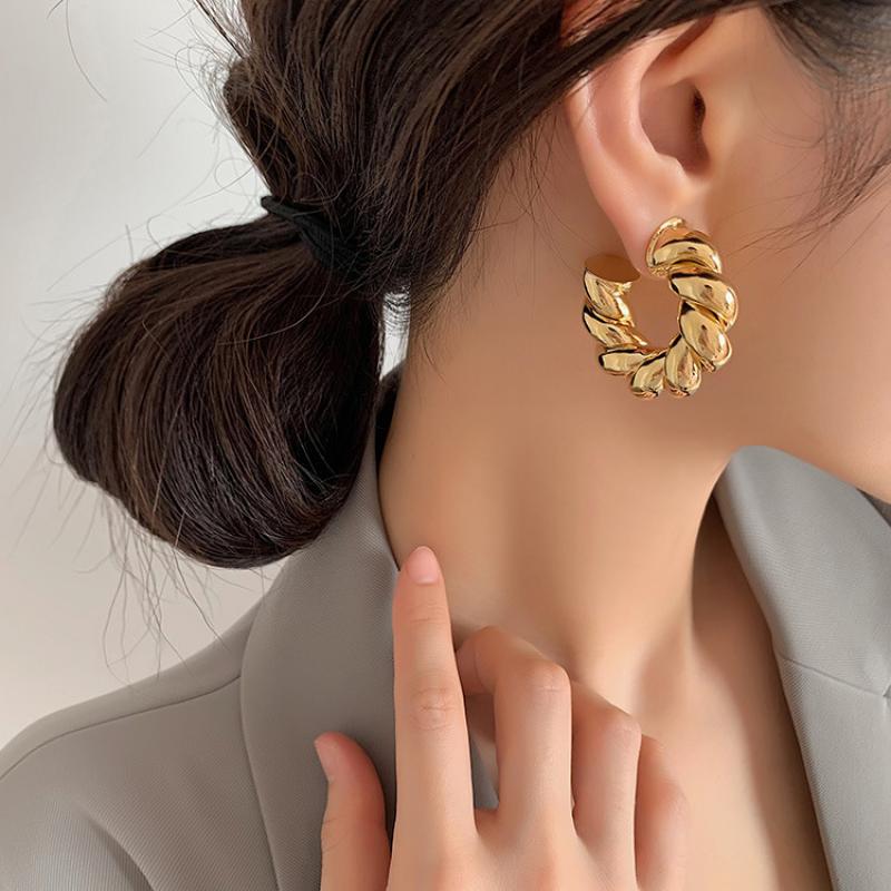 Fashion Jewelry Cool Style Hot Sale Big Thick Circle Hoop Earrings for Women Girl Hot Sale Popular Ear Accessories Dropshipping