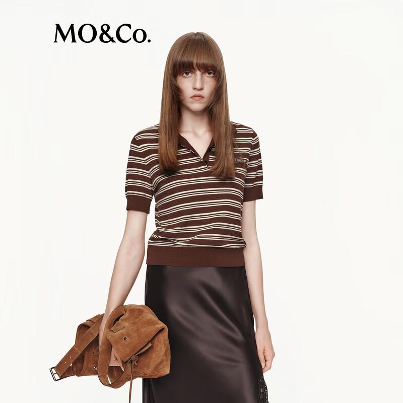 MO&Co. Striped Polo Knit Top