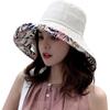 Wide Brim Cotton Summer Hat Women Packable Reversible Floral Bucket Hat UV Sun Protection Wide Brim Summer Beach Cap Double Sided Floppy Sun Hats CLE