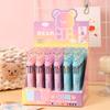 36Pcs with Box Kawaii Cartoon Crystal Bear 10 Color Ballpoint Pen Cute Multi Color Pen Gift Student School Stationery Oliday Gift Novelty Stationery T