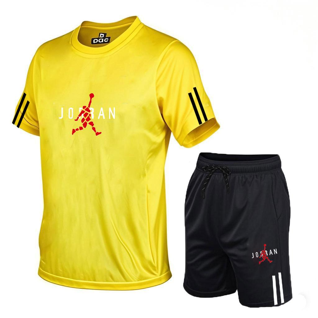 Hochwertiges Herren Kurzarm-Shorts-Set Bedrucktes Sportset Herren Freizeitmode Kurzarm-Shorts