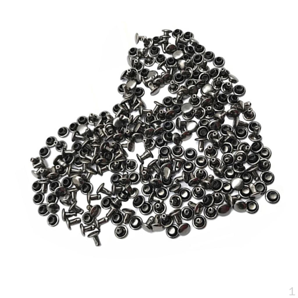 

100 кожаных заклепок, заклепки металлические круглые 6x6 мм для Black