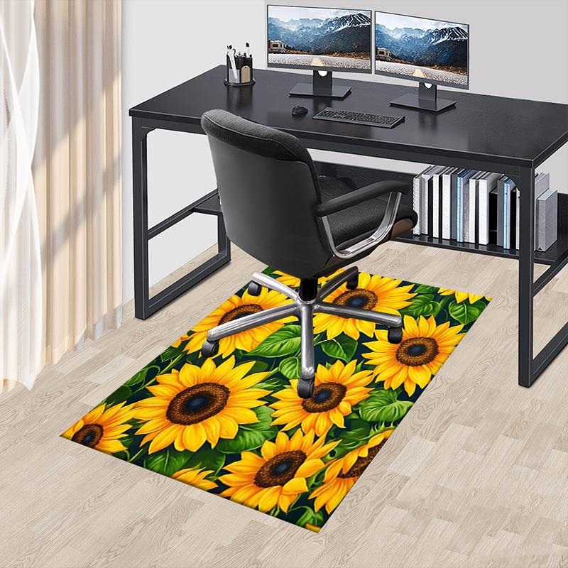1PC Sunflower Pattern Anti-slip carpet, suitable for Office, bedroomand playrooms. It can also be used as a sofa footrest cover-R49
