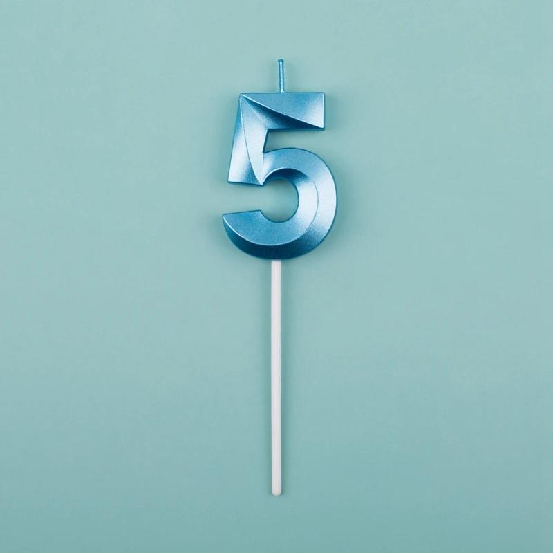 Pink Blue Digital Candle 0-9 Number Birthday Candles Cake Dessert Insert Decoration Baby Shower Anniversary Day Cake Decor