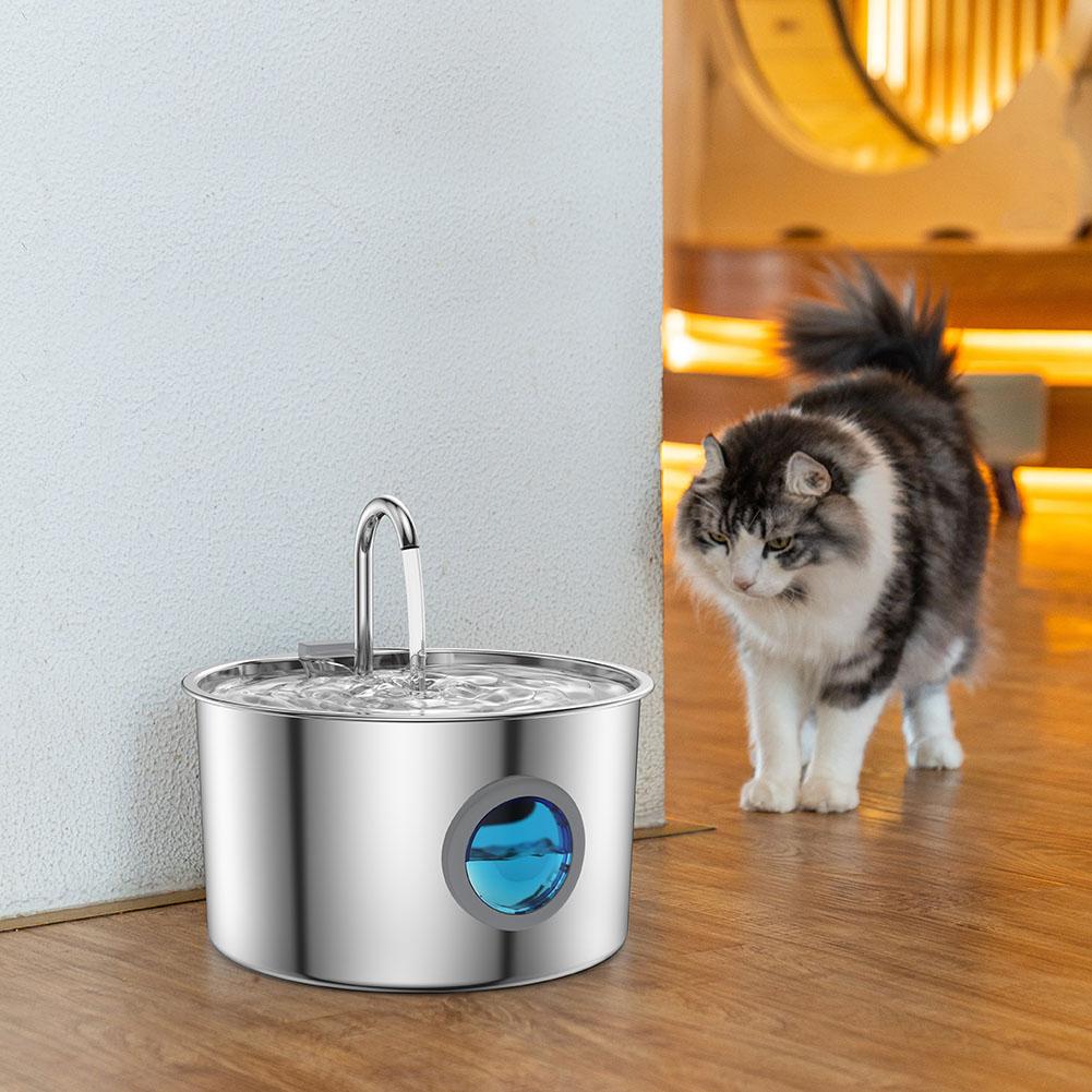 3.2L Pet Water Fountain Water Dispenser Stainless Steel Cat Water Fountain Triple Filtration for Pets & Small Animals