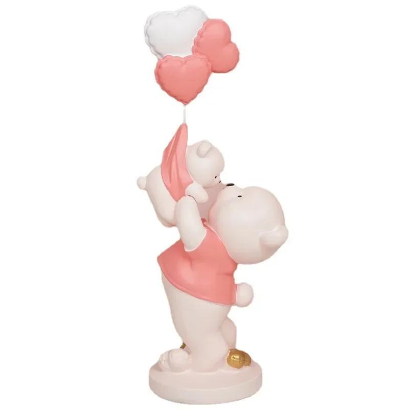 LMHBJY Creative and Violent Bear Porch Decorations Modern Cartoon Living Room Home Desktop Parent-child Bear Resin Craftsmanship