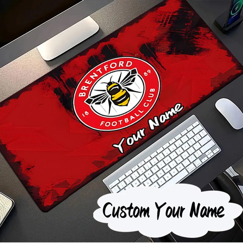 Custom Name Mouse pad Brentford Football Club Logo Mouse pad, Gaming Mouse Pad, keyboard pad, Desk Decor for computer notebook Fan Birthday Gift