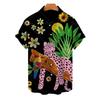 Hawaiian Animal Casual Men's T-Shirt Leopard Tiger Short Sleeve Holiday Party Streetwear Top Shirt
