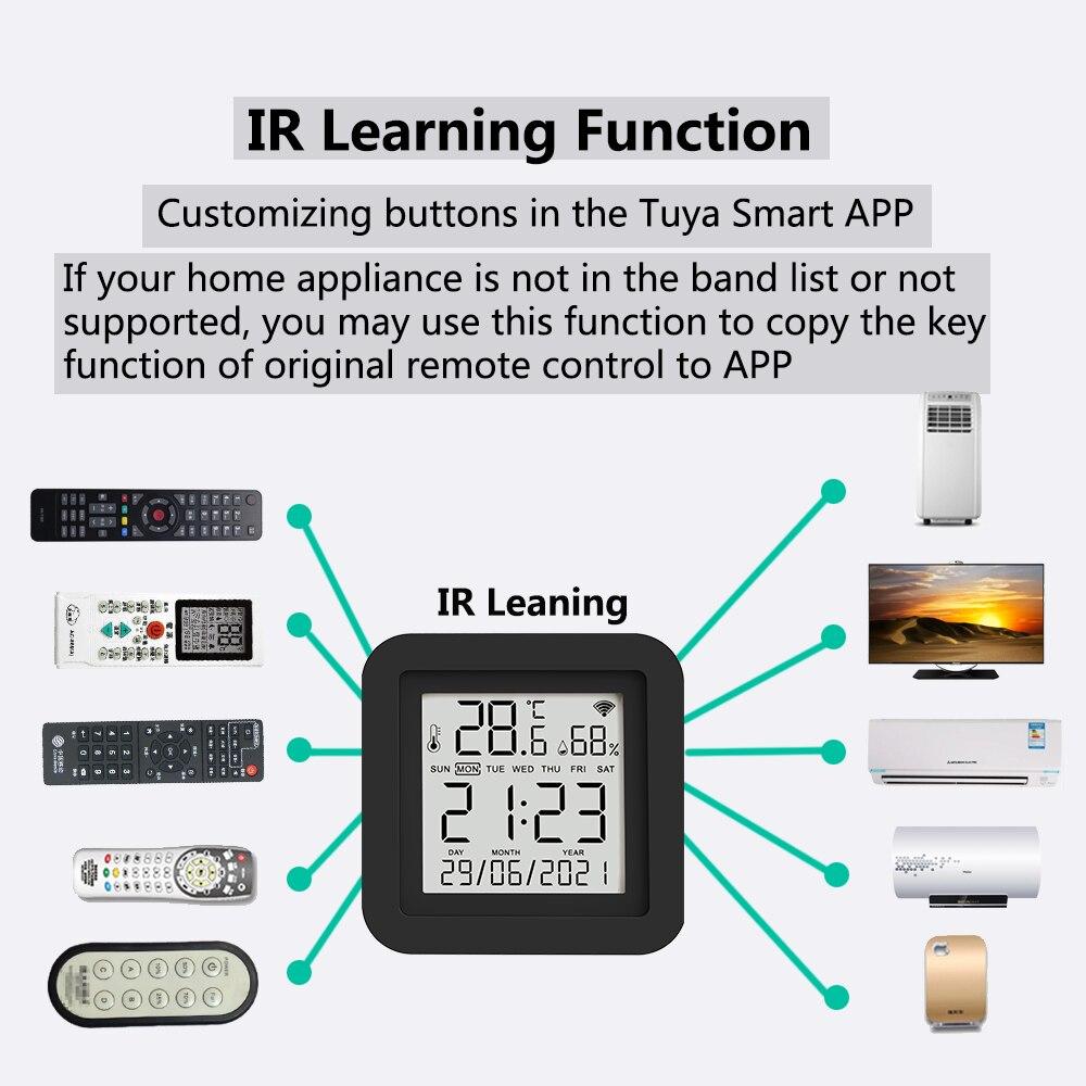 Tuya Smart WiFi AC TV Universal IR Remote Controller with Temperature Humidity Sensor Display Alexa Google Home Voice Assistant