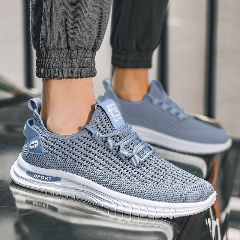 Plasă de vară, respirabilă și rezistentă la mirosuri, cu plasă țesută cu muscă, scobită, pentru alergare, talpă moale, pantofi sport ușori
