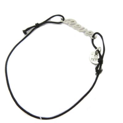 [P5377] - Elastisches Armband „Messages“ in Silber und Schwarz (Dream)