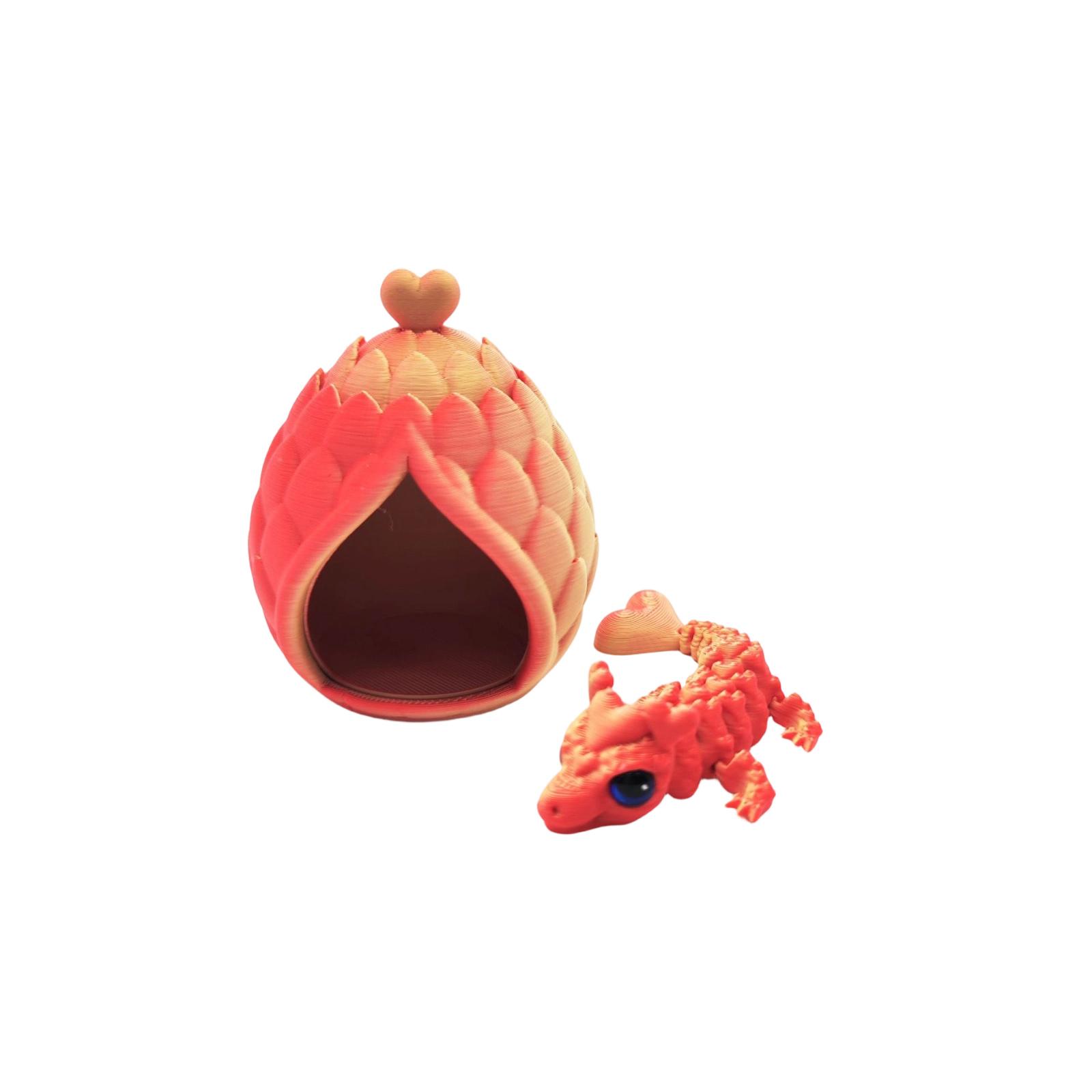 

Heart-shaped Dragon Egg With Movable Joints And Knobs - A Stress-relieving Toy And Decorative Ornament.