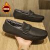 Plush Penny Loafers Men Casual Shoes Winter Keep Warm Leather Fur Man Moccasins Slip On Flats Mens Driving Shoes 2026