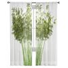 Bamboo Tree Green Plant Sheer Curtains for Living Room Transparent Tulle Window Curtain Bedroom Kitchen Home Decor Veil Drapes