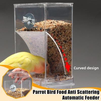 Comederos para pájaros sin desorden Comedero automático para loros Bebedero Semilla Para periquitos Accesorios acrílicos Con G2D6