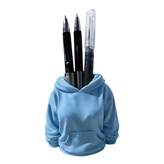 3D Printed Hoodie Pen Holder, Makeup Brush Organizer for Desk, Creative Sweatshirt Shape Pencil Storage Container, School Office Supplies