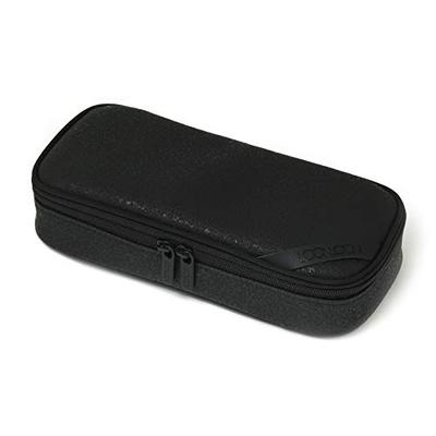 LOONLOON 663 Stone Pencil Case, Black, Large Capacity, Stylish, Two-Story, Multifunctional