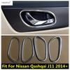 Car Inner Door Armrest Handle Bowl Frame Decoration Cover Trim For Nissan Qashqai J11 2014 -  ABS Matte Accessories Interior