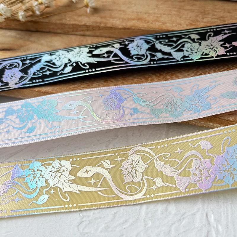 2.5cmx4.5m/Roll Packaging Ribbons Decorative Multiple Colors Brooch Badge Hot Stamping Pattern Headwear Hat Cartoon Gift Box