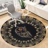1PC Owl Mandala Office Round Area Rug, Mat Suitable For Office, Under Office Chairs Bedroom Living Room Home Decor, Room Deco
