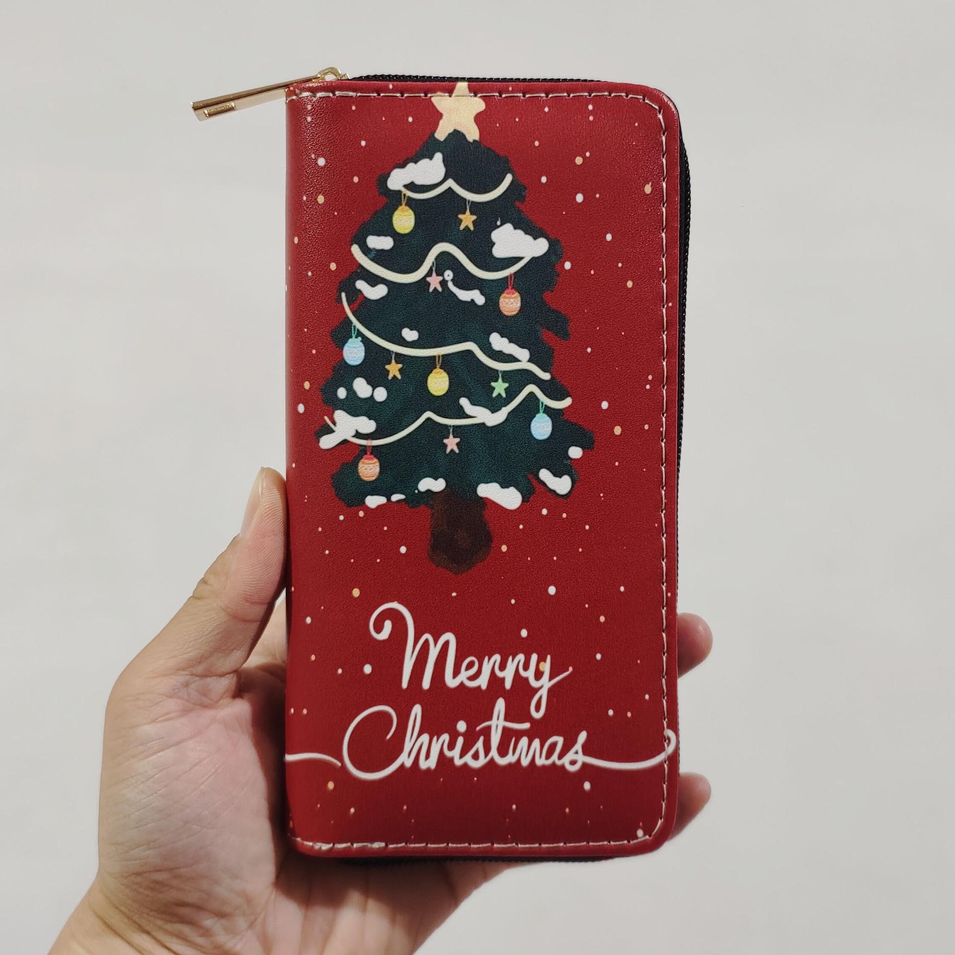 

Новый рождественский длинный кошелек на молнии, кошелек-клатч, кошелек