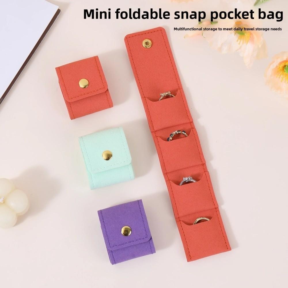 Foldable Necklace Ring Packing Bag Microfiber Velvet Earrings Organizer Gifts