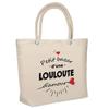 Beach Bag - PLANETEE - Insulated Beach Bag "Bazar D'une Louloute D'amour" - Cotton - Beige - Large Capacity