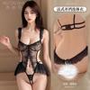 Embroidered Lace Onesie 2025 Sexy New Lingerie Seduction Passion Robe Small Chest Pajamas Women's Uniform