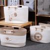 Cartoon Cotton Rope Storage Basket Cute Clutter Tidy Bin Durable Woven Storage Basket  Bathroom