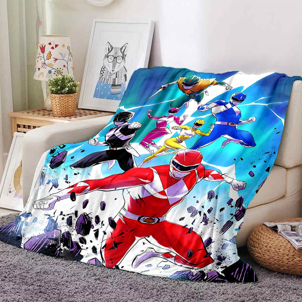 1Pc Power Rangers Teamup Blanket For Couch Bed Plush Cozy Fuzzy Blanket Super Soft Warm Blankets For Fall And Winter 0918261