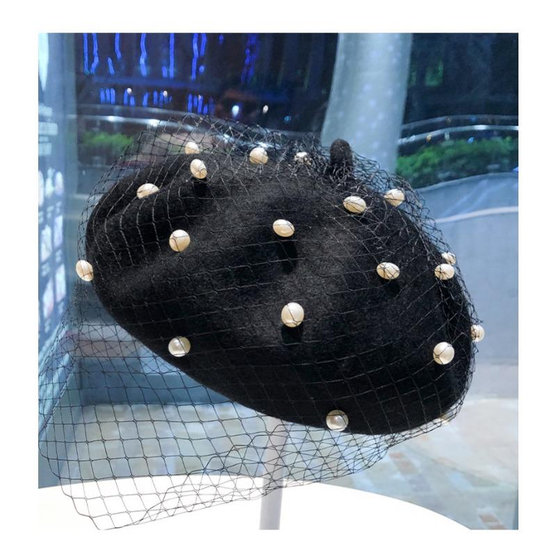 Women S Mesh Lace Beret Vintage Retro Large Head Size French Style Hat