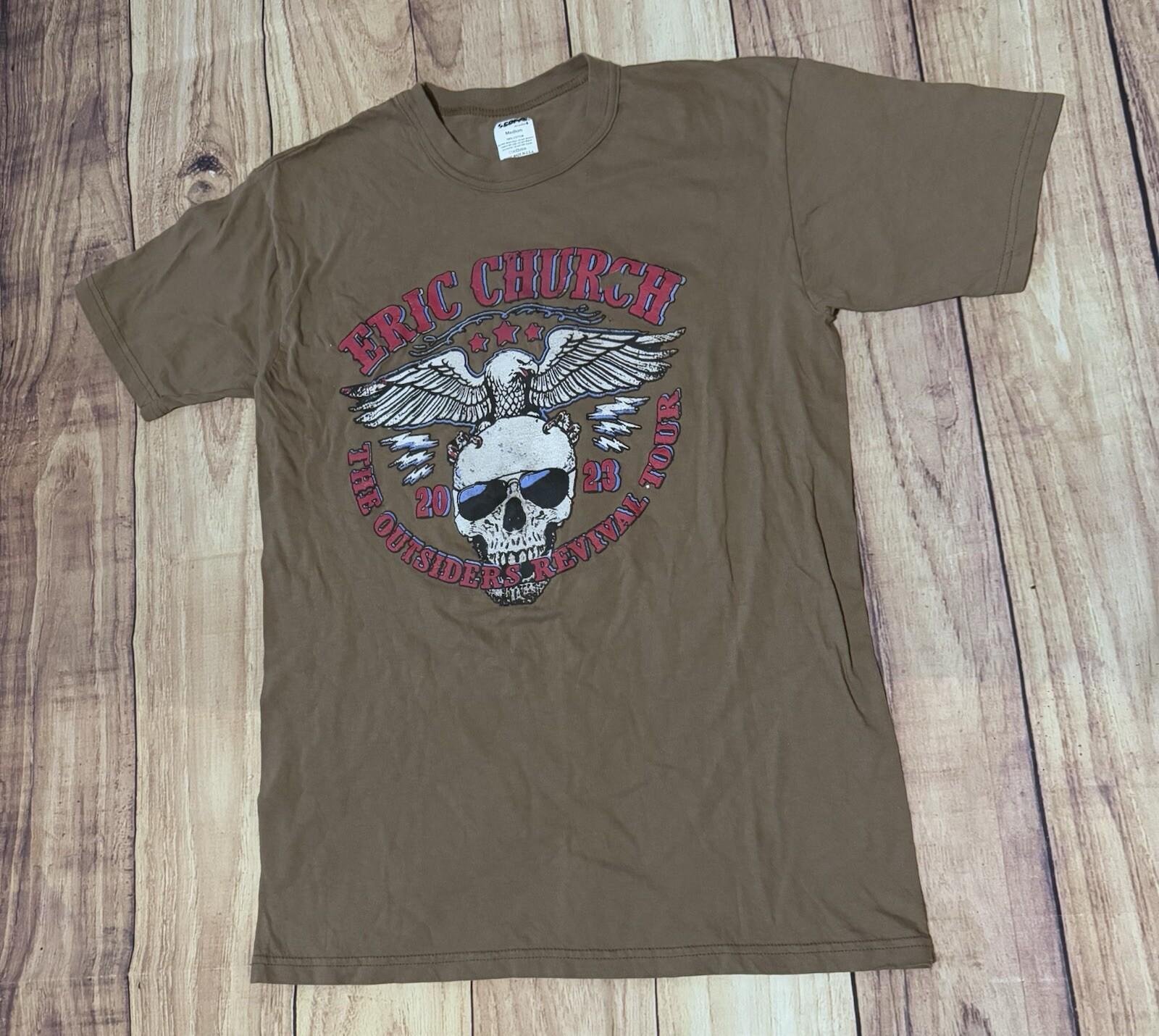 Eric Church Whiskey Meyers The Outsiders Revival Tour T Shirt 2023 Size Medium XXL