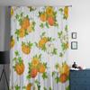 Pumpkins And Green Leaves Sheer Curtains For Living Room Window Transparent Voile Tulle Curtain Bedroom Drapes Home Decor