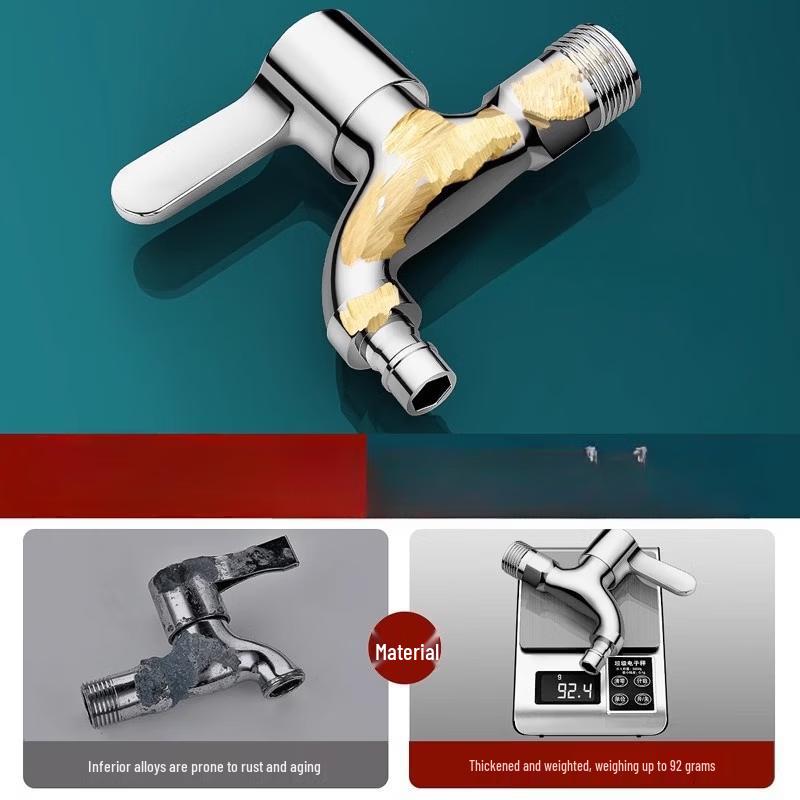 TLXT Quick-Open Brass Faucet for Mop Sink & Washing Machine