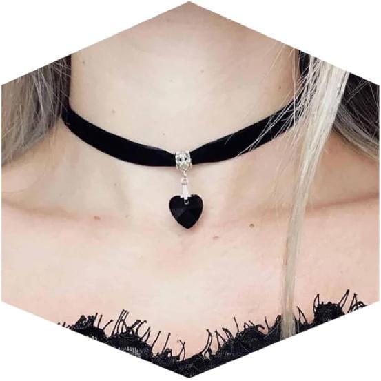 Fesciory Schwarze Halskette für Damen, Verstellbarer Täglicher Goth Schmuck Geschenk | Verstellbare Passform, Enganliegende Schwarze Halskette, Spitze Samt Perlen oder Anhänger