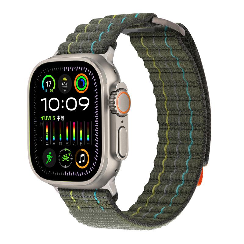 Straps for Apple Watch Band 44mm 40mm 49mm 41mm 45mm 38mm 42mm Nylon Loop Bracelet iWatch Ultra 2 Series 7 6 5 3 Se 8 9 10 45 Mm