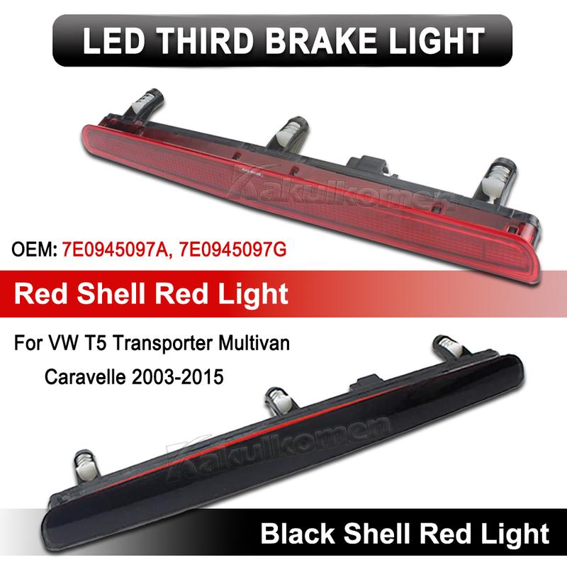 1Pc For Volkswagen VW T5 TRANSPORTER / MULTIVAN / CARAVELLE 2003-2015 LED High Level Third Brake Stop Light Lamp OEM# 7E0945097A