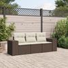 Vidaxl 3-Cz. Conjunto de Salón para Jardín, Cojines, Marrón, Poliratán