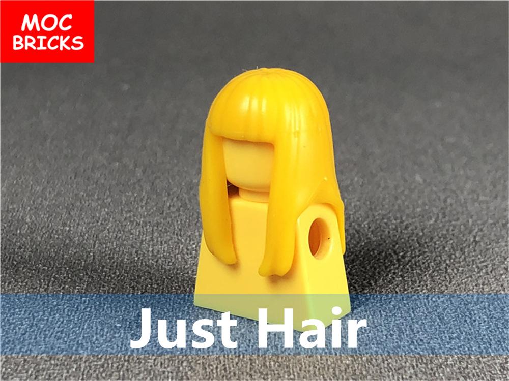 5 Stück/Los MOC Steine Weibliche Haare Zusammengebaute Partikel Bausteine Zubehör Kinderspielzeug Plastikpuppen