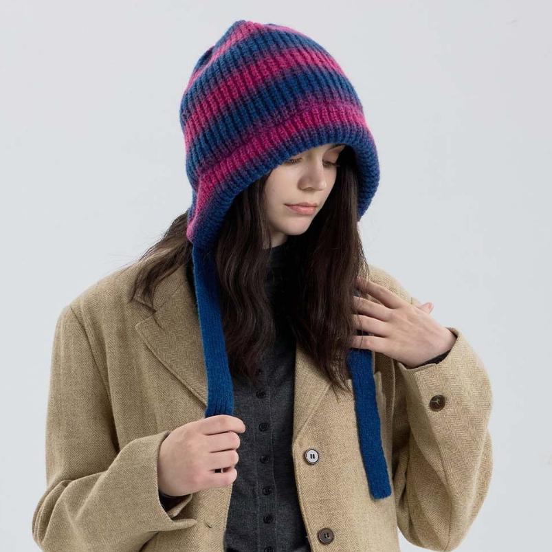 DIMANAF Women Hat Fashion Thick Knitted Hat New Lady 2025 Warm Winter Autumn