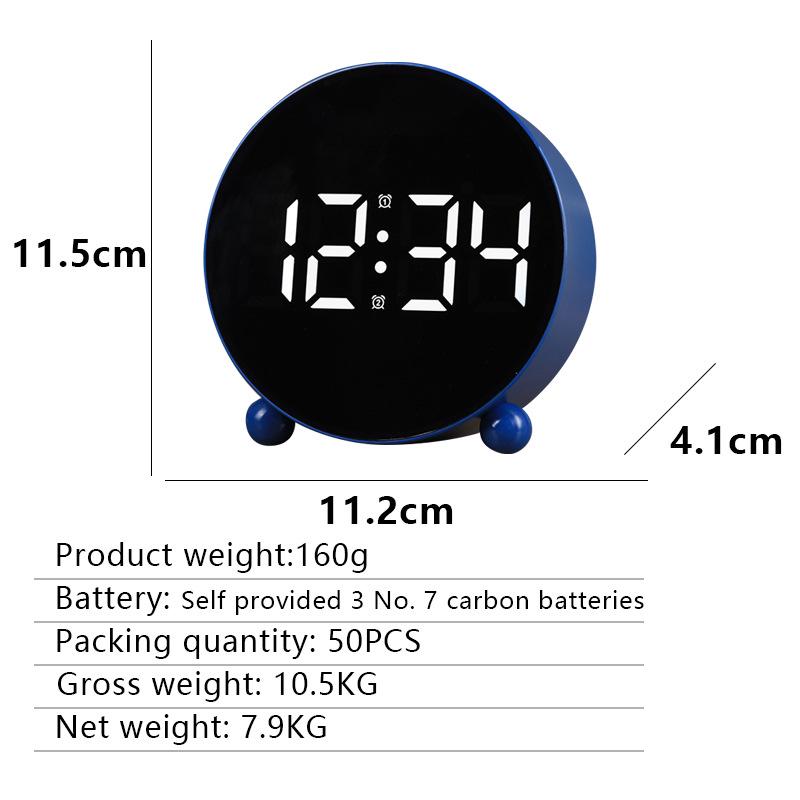 

LED Student Alarm Clock - Quiet, Multifunctional, Round Design for Children