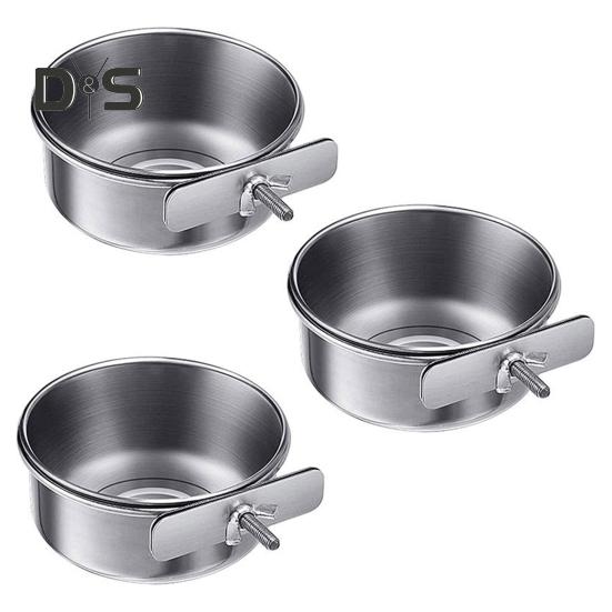 Edelstahl-Futternapf für Papageien, Vögel, Hunde, Katzen, Kaninchen, Vögel, Kleintiere, Käfigmontage, Wasser- und Futternapf, Futternapf, Heimtierbedarf