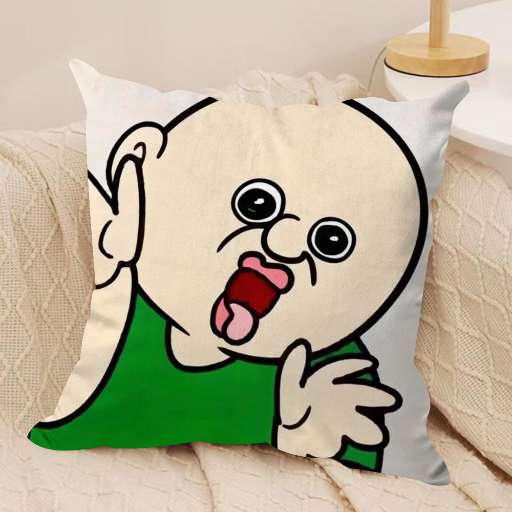 Funny Bbangbbangs Diary Cushion Cover Soft Plush Fabric Double-Sided Printed Sofa Cushion Cover For All Seasons Home Decor Gift