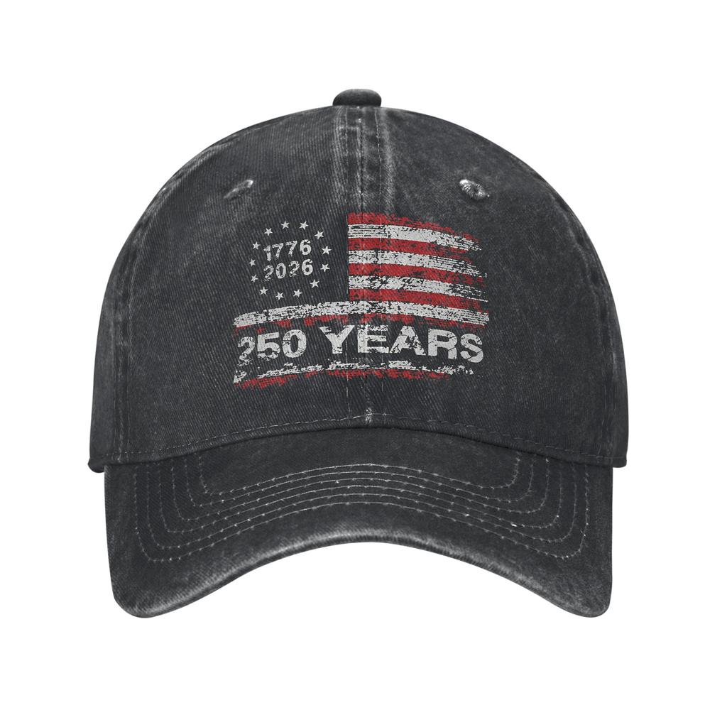 USA Th Anniversary American Baseball Caps Casual Distressed Denim Washed Sun Cap for Unisex Women Outdoor Adjustable Fit Cap