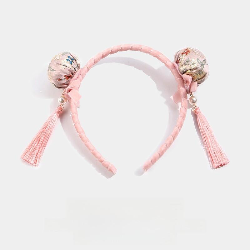 

Chinese Style Headband For Girls Handmade Red Tassel Hair Accessory For Party And Dress Up Pin