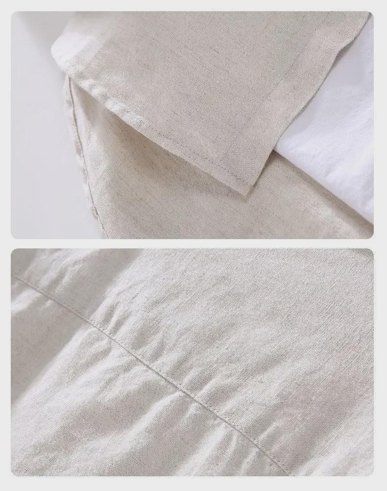 Men's Loose-Fit Long-Sleeve White Linen Shirt – Spring/Fall Japanese Casual Fashion