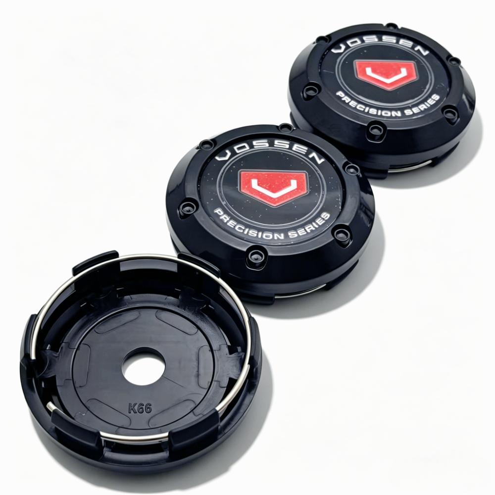 4pcs Vossen Logo Emblem Car Wheel Center Caps 66MM Clips 62MM Wheels Hub Cap Rim Hubcaps Dust Cover Replacement Car Accessories